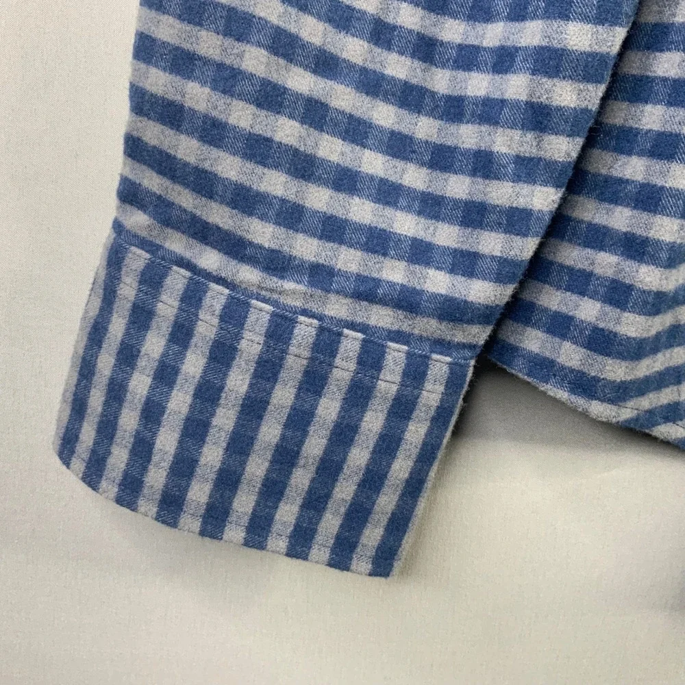 UNTUCKit Mens Regular Fit Gingham Button‎ Down Shirt Blue Grey Large Performance